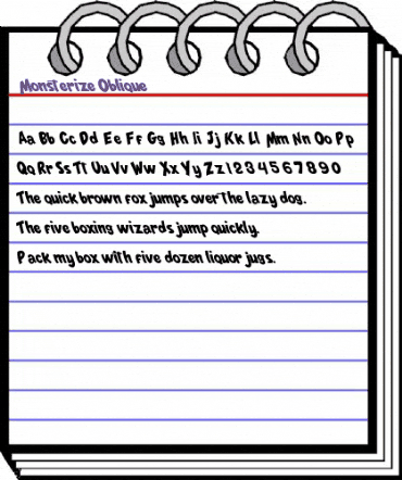 Monsterize Oblique animated font preview Monsterize Oblique animated font preview