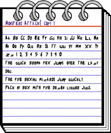 Monsters Attack! Regular animated font preview