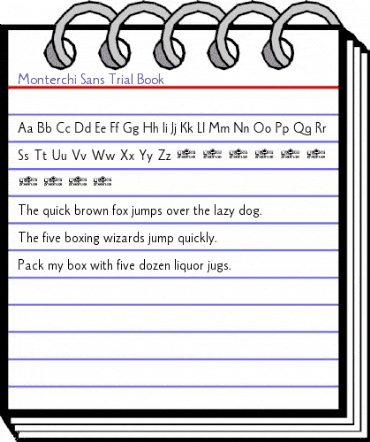 Monterchi Sans Trial Book animated font preview