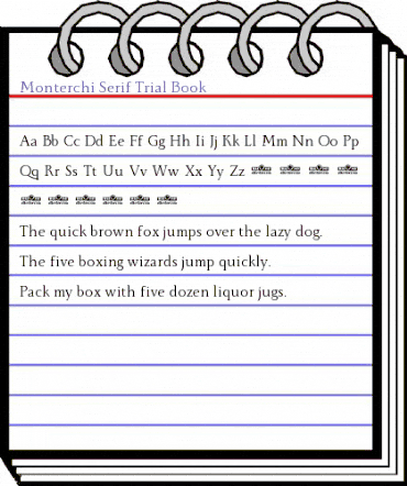 Monterchi Serif Trial Book animated font preview