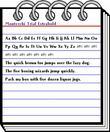 Monterchi Trial Extrabold animated font preview