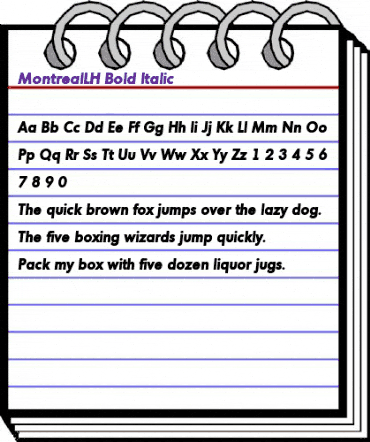 MontrealLH Bold Italic animated font preview