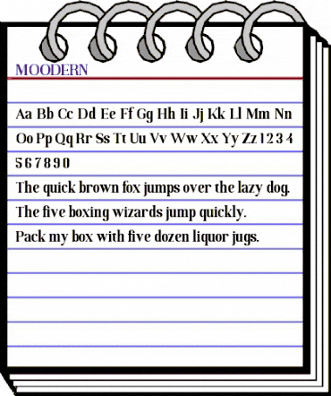 MOODERN Regular animated font preview