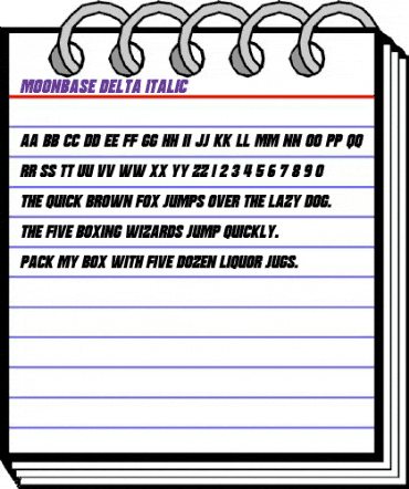 Moonbase Delta Italic animated font preview Moonbase Delta Italic animated font preview