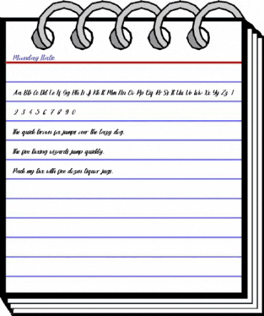 Moonday Italic Regular animated font preview