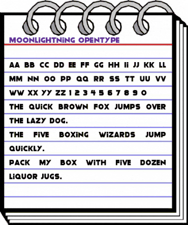 Moonlightning Regular animated font preview