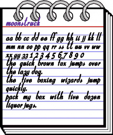 Moonstruck Regular animated font preview Moonstruck Regular animated font preview