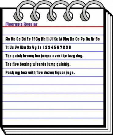 Moorgate Regular animated font preview