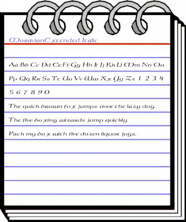 MoravianExtended Italic animated font preview