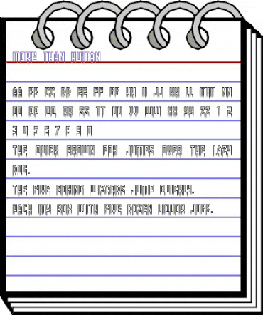 More than human Regular animated font preview