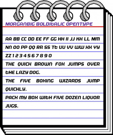 MorganBig Bold Italic animated font preview MorganBig Bold Italic animated font preview