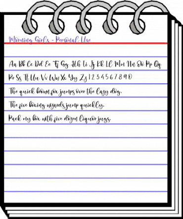 Morning Girls - Personal Use Regular animated font preview