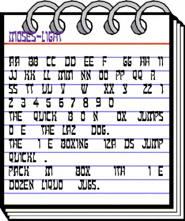 Moses-Light Regular animated font preview Moses-Light Regular animated font preview