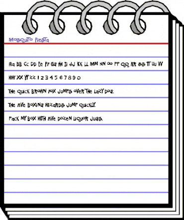 Mosquito Fiesta Regular animated font preview