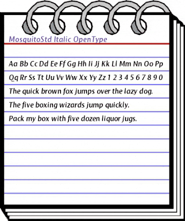 Mosquito Std Italic animated font preview Mosquito Std Italic animated font preview