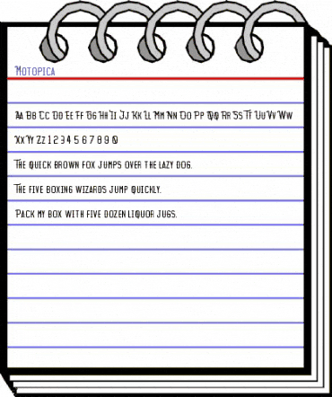 Motopica Regular animated font preview Motopica Regular animated font preview