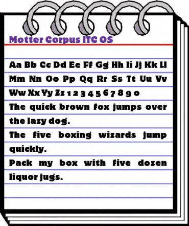 Motter Corpus ITC OS Regular animated font preview