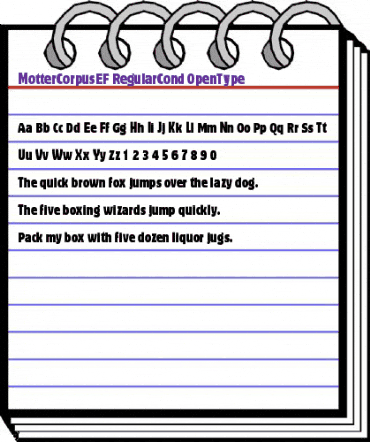 MotterCorpusEF RegularCond animated font preview