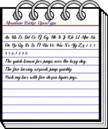 Mountain Bridge Regular animated font preview