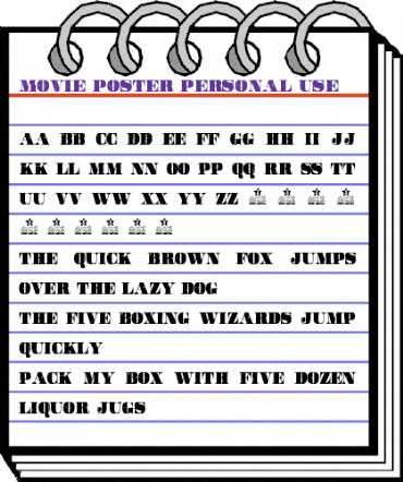 Movie Poster Personal Use Regular animated font preview Movie Poster Personal Use Regular animated font preview