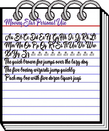 Moving Star Personal Use Regular animated font preview Moving Star Personal Use Regular animated font preview