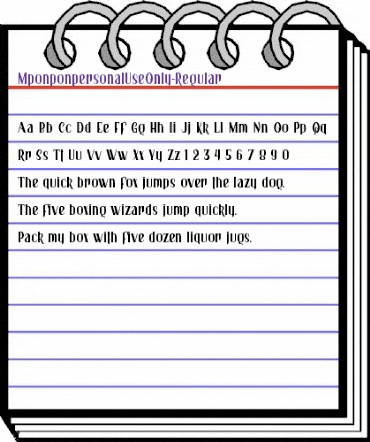 Mponpon personal Use Only Regular animated font preview