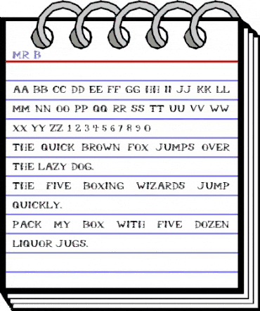 Mr.B Regular animated font preview