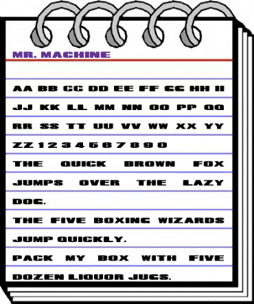 Mr. Machine Regular animated font preview Mr. Machine Regular animated font preview