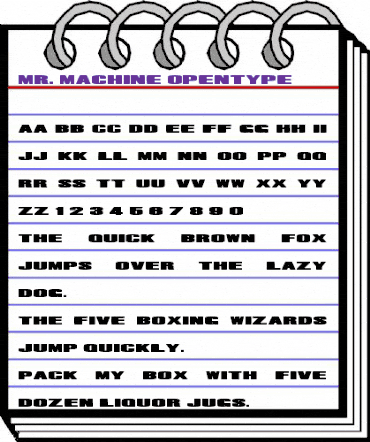 Mr. Machine Normal animated font preview Mr. Machine Normal animated font preview