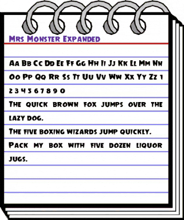 Mrs. Monster Expanded Expanded animated font preview
