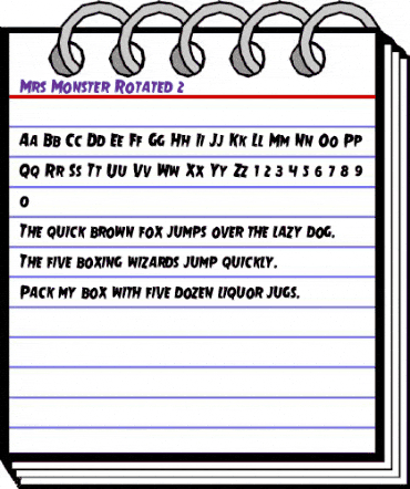 Mrs. Monster Rotated 2 Regular animated font preview