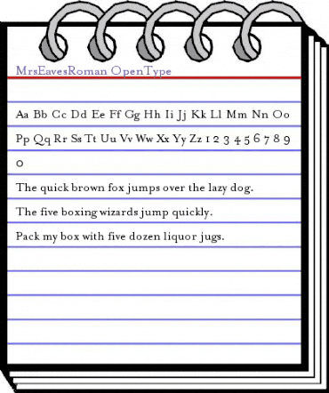 MrsEavesRoman Regular animated font preview