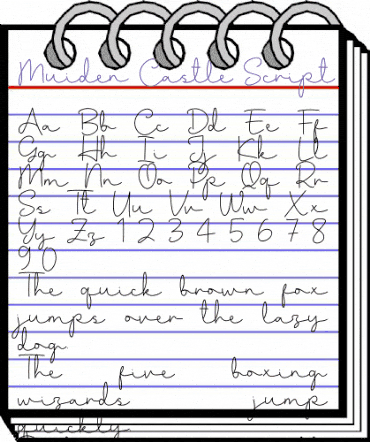 Muiden Castle Script Regular animated font preview