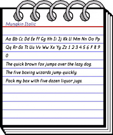 Mungkin Italic animated font preview Mungkin Italic animated font preview