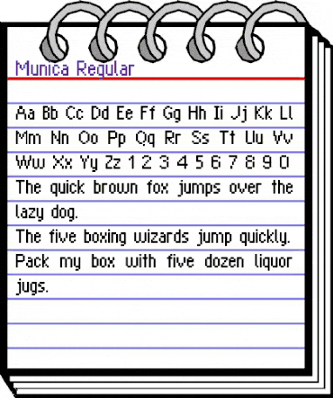 Munica Regular Regular animated font preview