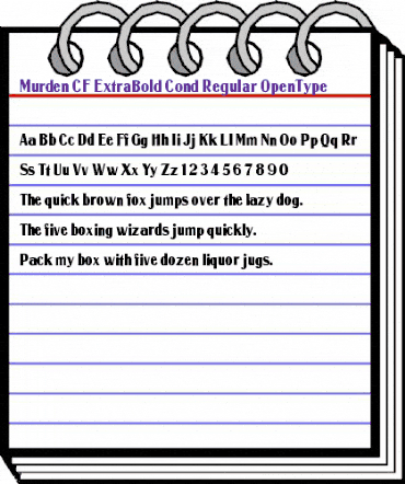 Murden CF ExtraBold Cond Regular animated font preview