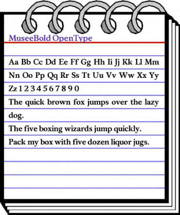 MuseeBold Regular animated font preview