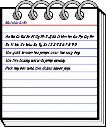 Mutchin Italic Regular animated font preview