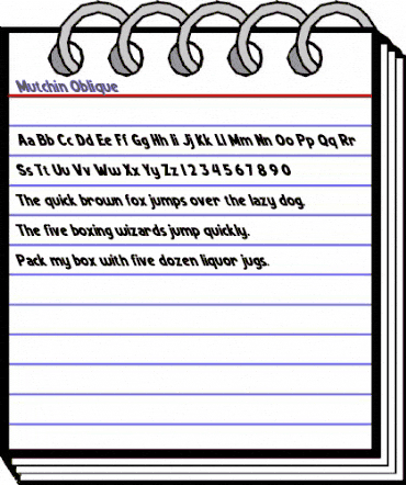 Mutchin Oblique Regular animated font preview