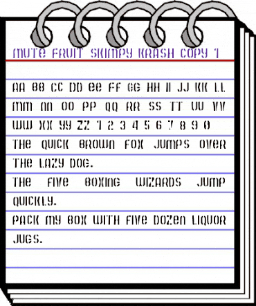 Mute Fruit Skimpy Krash Regular animated font preview