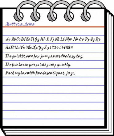 Muttero_demo Regular animated font preview