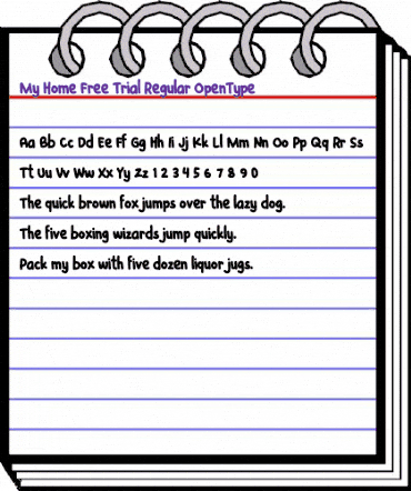 My Home  Free Trial Regular animated font preview