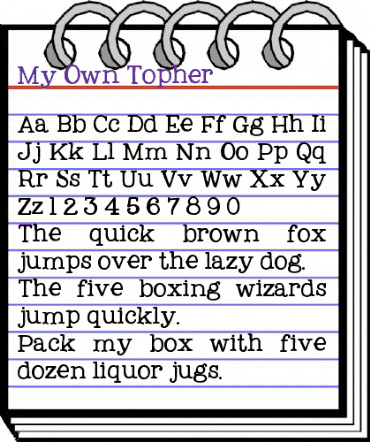 My Own Topher Regular animated font preview