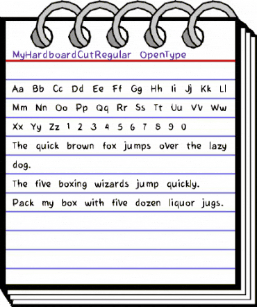 My Hardboard Cut Regular animated font preview My Hardboard Cut Regular animated font preview