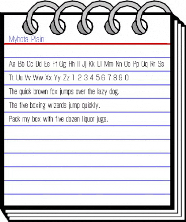 Myhota Plain animated font preview