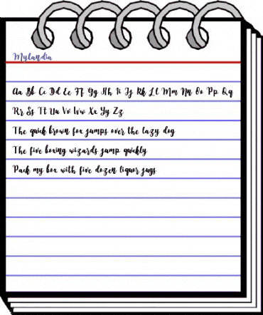 Mylandia Regular animated font preview Mylandia Regular animated font preview