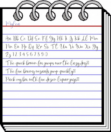 Mylea Regular animated font preview