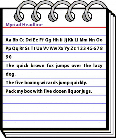 Myriad Headline Regular animated font preview
