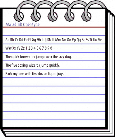 Myriad Tilt animated font preview Myriad Tilt animated font preview