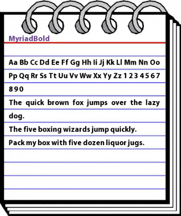 MyriadBold Normal animated font preview
